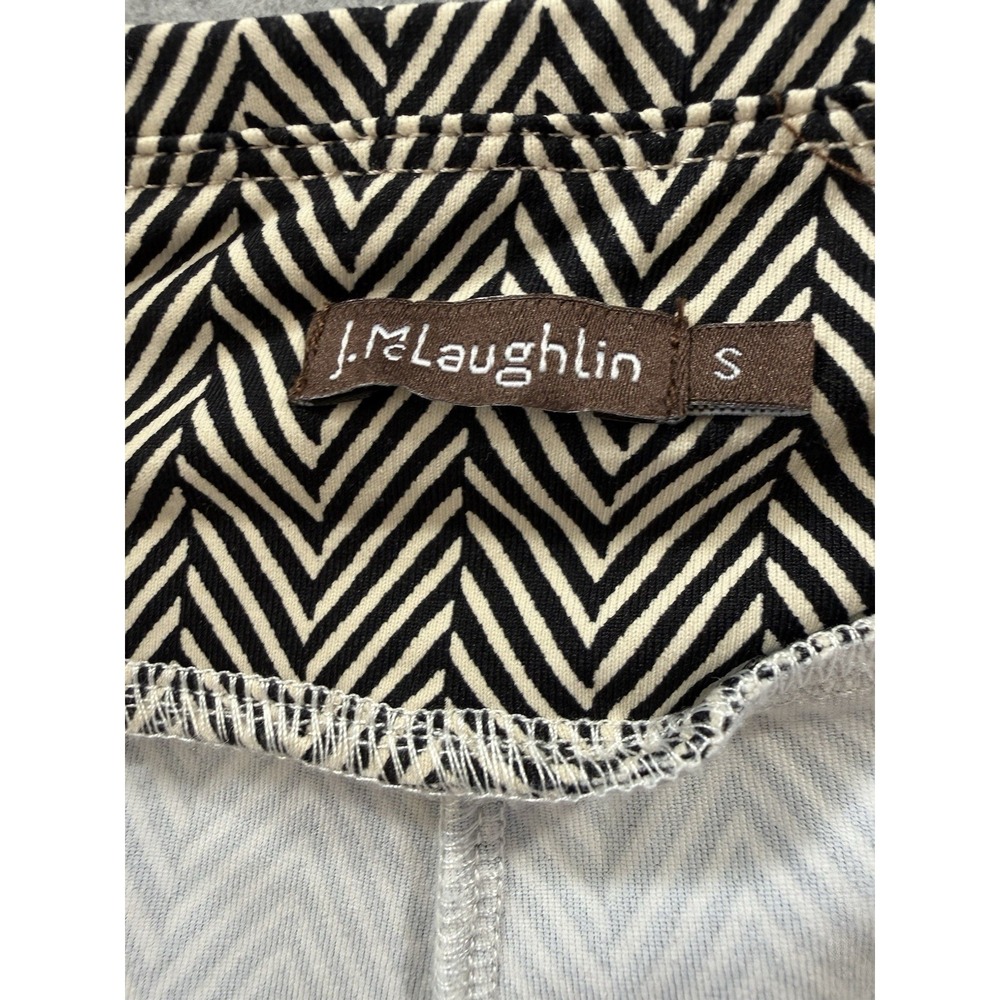 J McLaughlin Carmel Catalina Cloth Pants Black Chevron Wide Straight Leg Size S - Picture 4 of 15